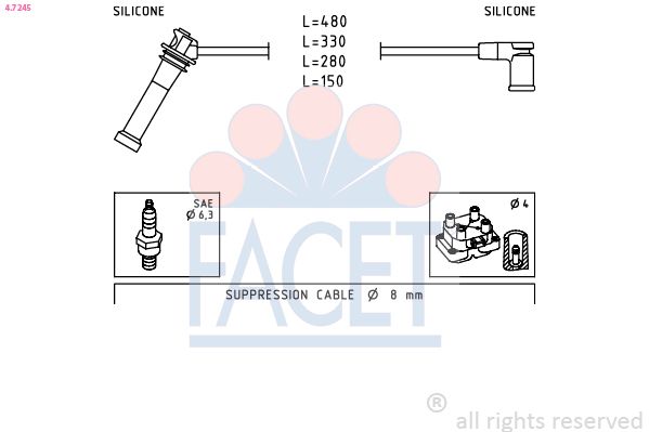 FACET Bougiekabelset 4.7245