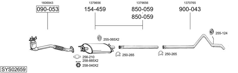 BOSAL kipufogórendszer SYS02659