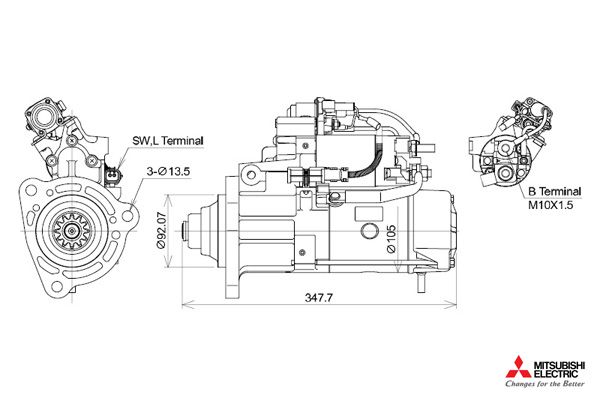 startér MAN TGA/TGS/TGX 7kW/24V, 12 zubů M009T83071