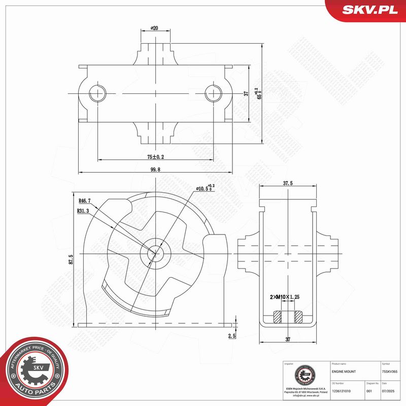 ESEN SKV 75SKV365 Mounting, engine