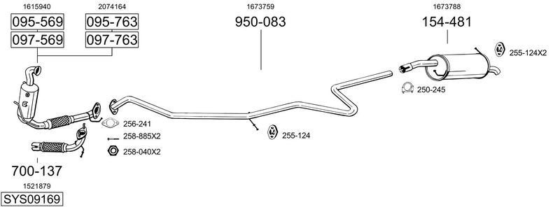 BOSAL kipufogórendszer SYS09169