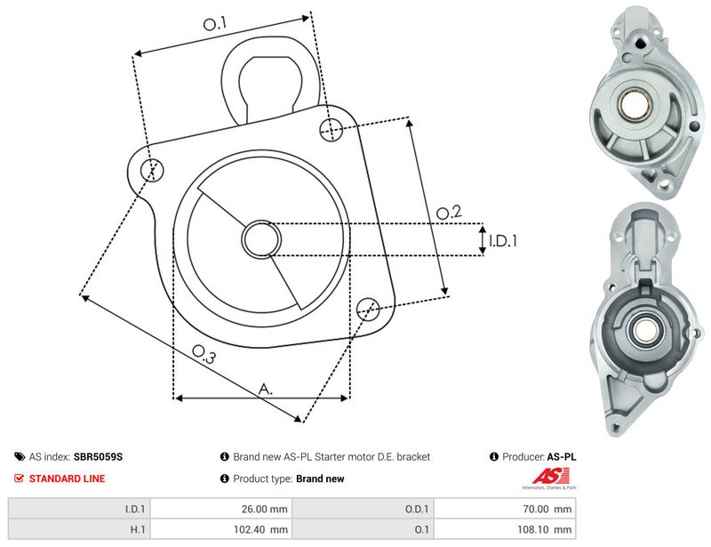 AS-PL SBR5059S Starter Lid, carburettor