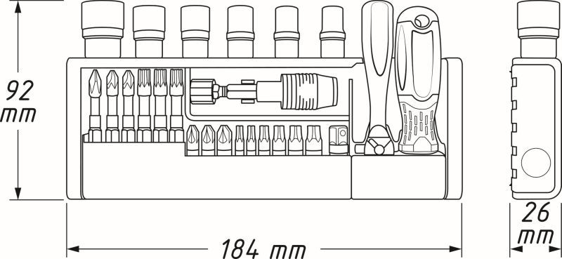 HAZET 2300SH-1 Kit, screwdriver bits