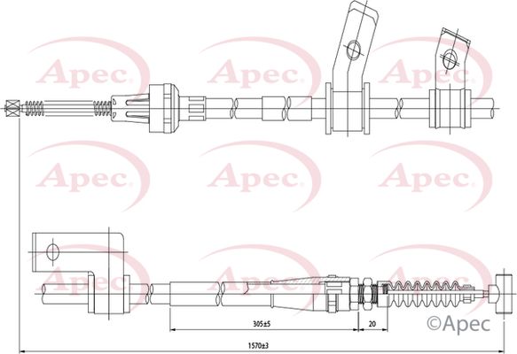 APEC Cable Pull, parking brake CAB1432