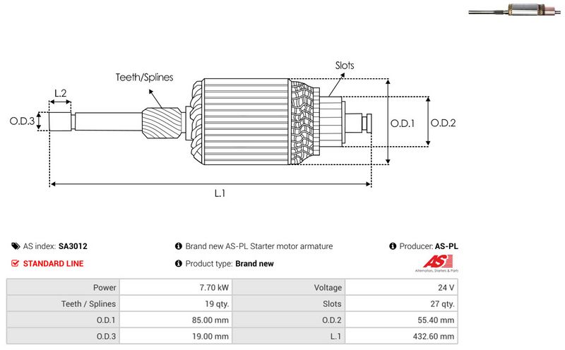 Ankur, starter, AS-PL SA3012