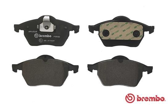 Комплект гальмівних накладок, дискове гальмо, Brembo P59022