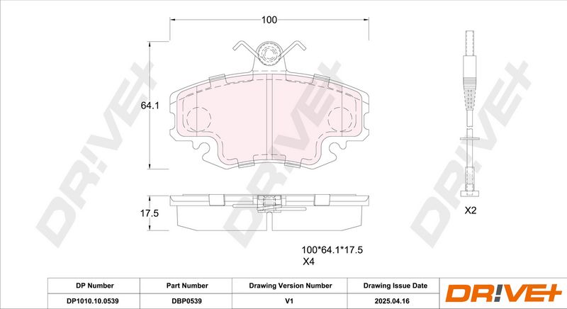 Set placute frana,frana disc DP1010.10.0539 Dr!ve+