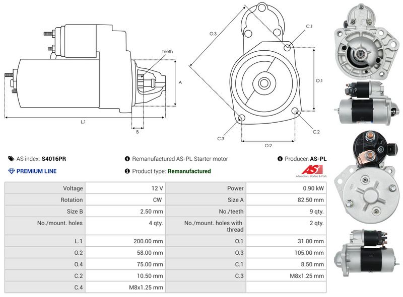 AS-PL S4016PR Starter
