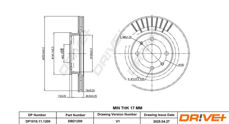 Disc frana DP1010.11.1200 Dr!ve+