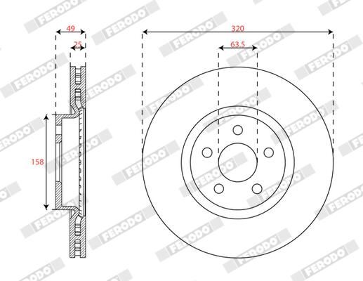 FERODO DDF3053C Brake Disc