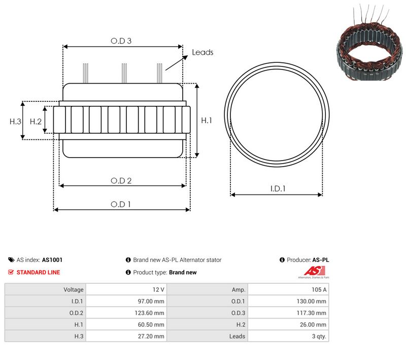 Staator, generaator, AS-PL AS1001
