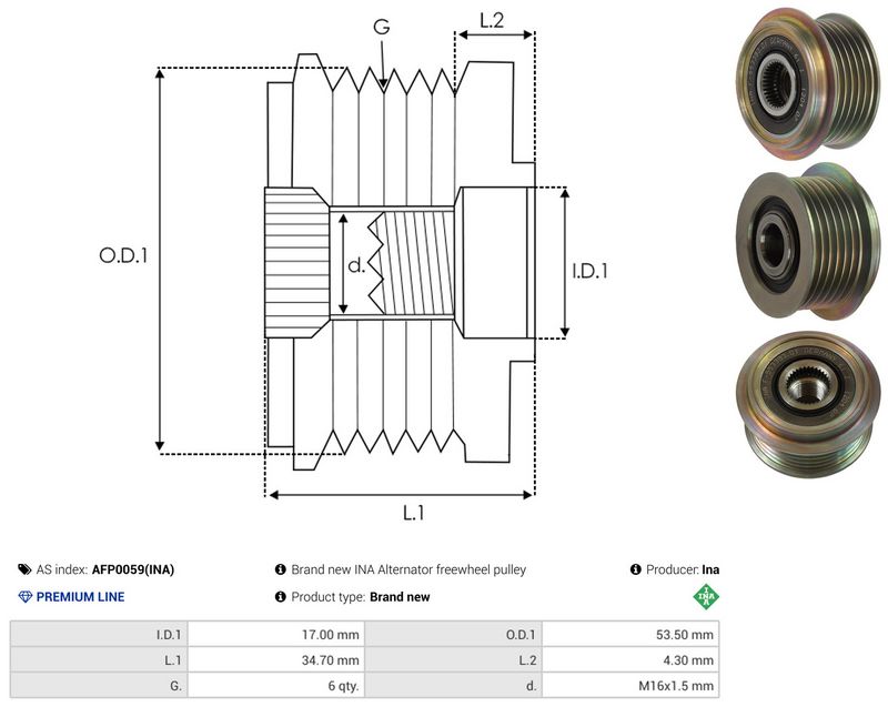 AS-PL AFP0059(INA) Alternator Freewheel Clutch