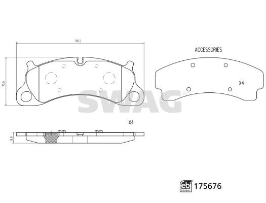 SWAG 33 10 5159 Brake Pad Set, disc brake