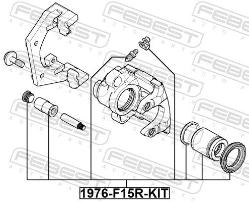 Ремонтний комплект, гальмівний супорт, Febest 1976-F15R-KIT