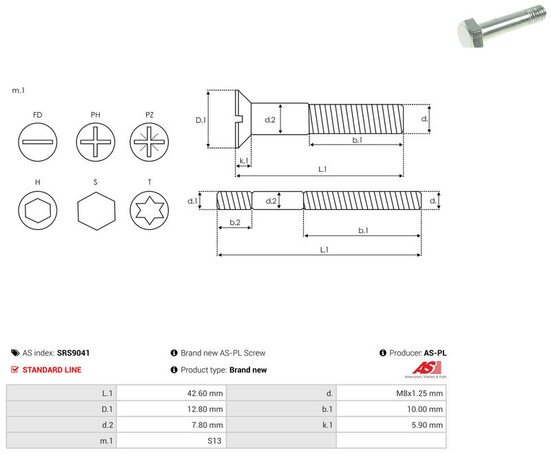 AS-PL SRS9041 Repair Set, alternator