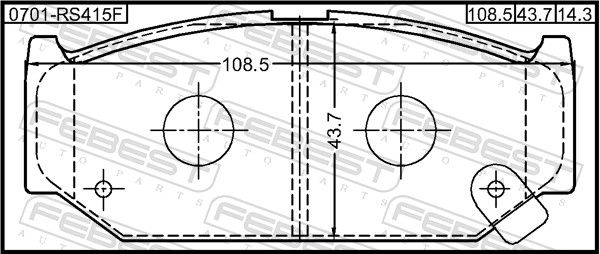 Комплект гальмівних накладок, дискове гальмо, Febest 0701-RS415F