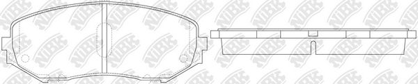 Комплект гальмівних накладок, дискове гальмо, Nibk PN9802