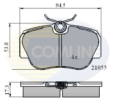 Комплект гальмівних накладок, дискове гальмо, Comline CBP0328