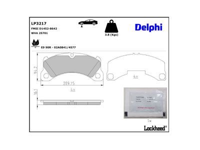 DELPHI LP3217 Brake Pad Set, disc brake