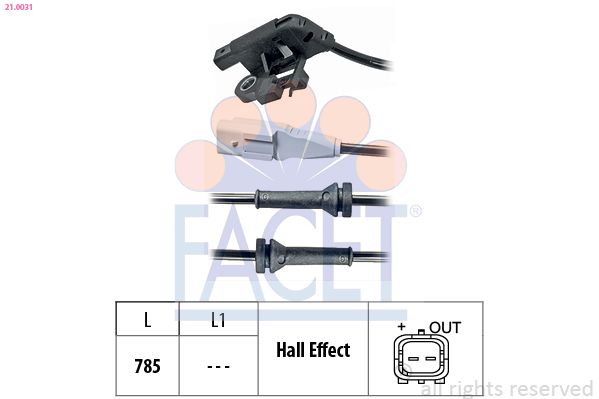 FACET érzékelő, kerékfordulatszám 21.0031