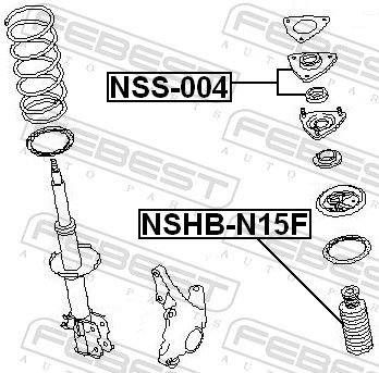 Опора, амортизатор, Febest NSS-004