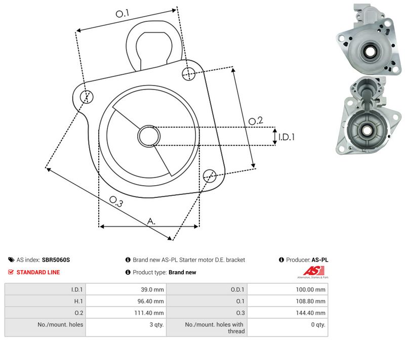 AS-PL SBR5060S Starter Lid, carburettor