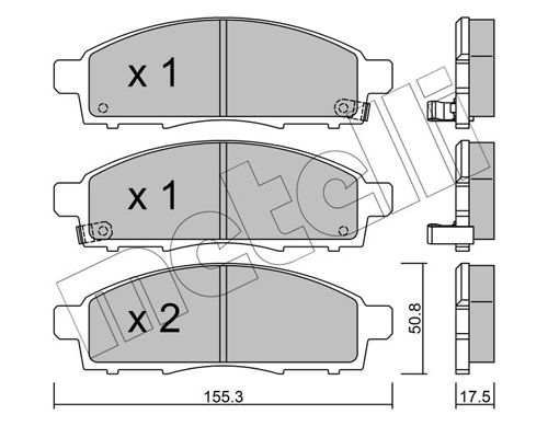 Комплект гальмівних накладок, дискове гальмо, Metelli 22-0791-1