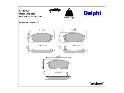 DELPHI LP2093 Brake Pad Set, disc brake