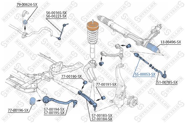 STELLOX 55-00053-SX Inner Tie Rod