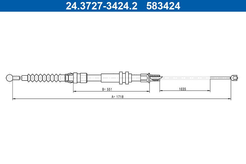 Handremkabel past: VW CADDY, CADDY III 1.2-2.0D 02.98-05.15