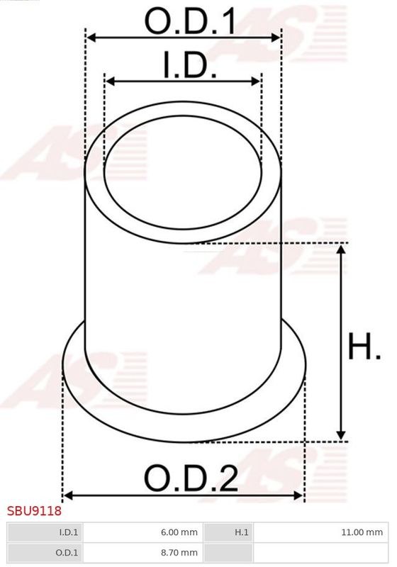 Втулка, вал стартера, Auto Starter SBU9118