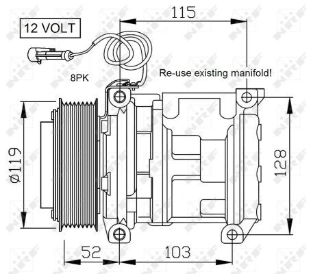 NRF 32660 Compressor, air conditioning