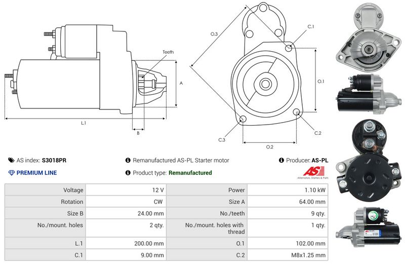 AS-PL S3018PR Starter