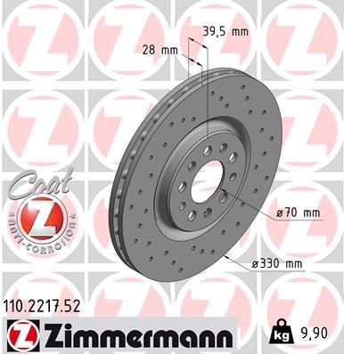 Гальмівний диск, Zimmermann 110.2217.52