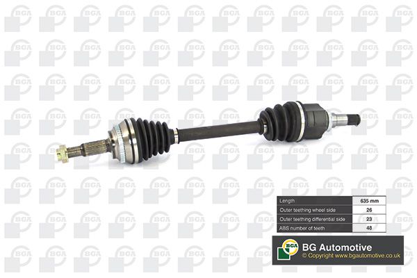 Піввісь Toyota Corolla 1.4/1.6 02-07 (26/23) 633mm Л.