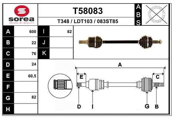 EAI hajtótengely T58083