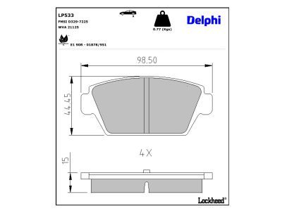 DELPHI LP533 Brake Pad Set, disc brake