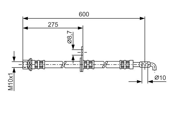 BOSCH TOYOTA шланг гальмівний передній правий AVENSIS 1.5VVTI/1.8/2.2/2.0D-4D 03-