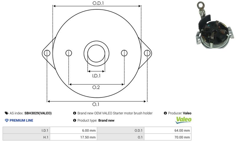 AS-PL SBH3029(VALEO) Starter Lid, carburettor