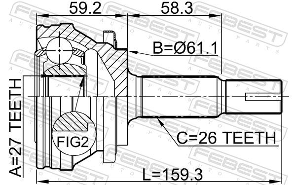 FEBEST 0110-ACA30 Joint Kit, drive shaft