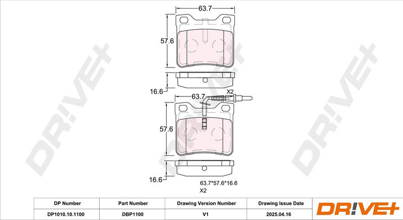 Set placute frana,frana disc DP1010.10.1100 Dr!ve+