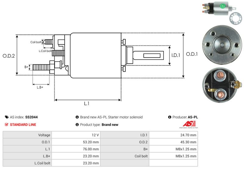 Magnetlülitus, starter, AS-PL SS2044