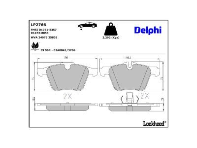 DELPHI LP2766 - Brake Pad Set, disc brake