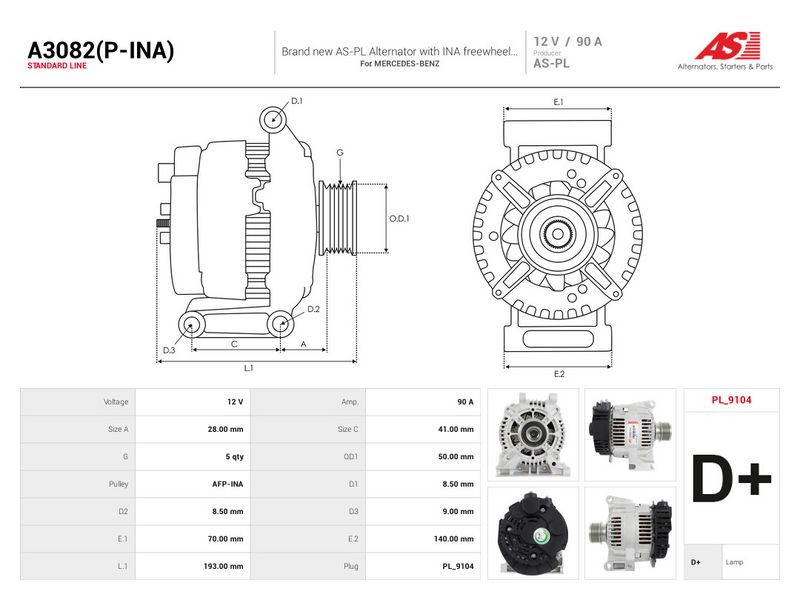 Prekės atitinka OEM kodą: A012154440280