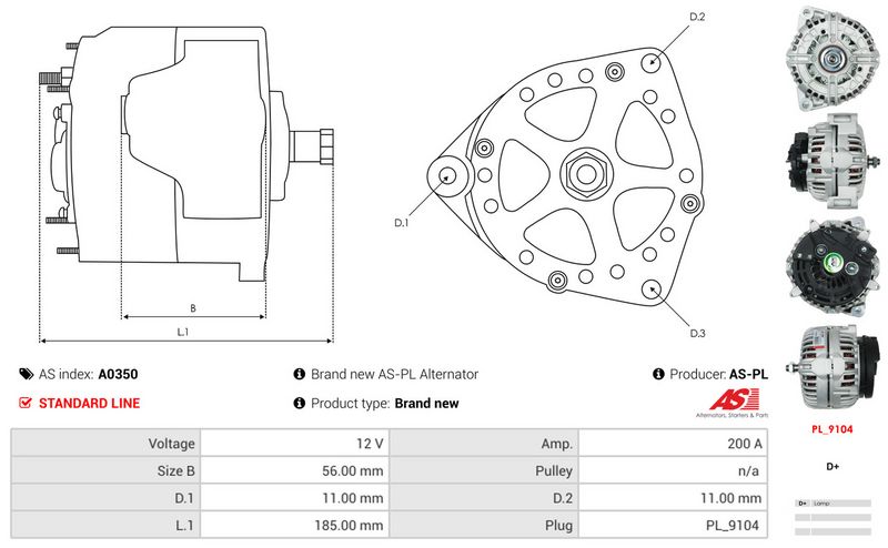AS-PL A0350 Alternator