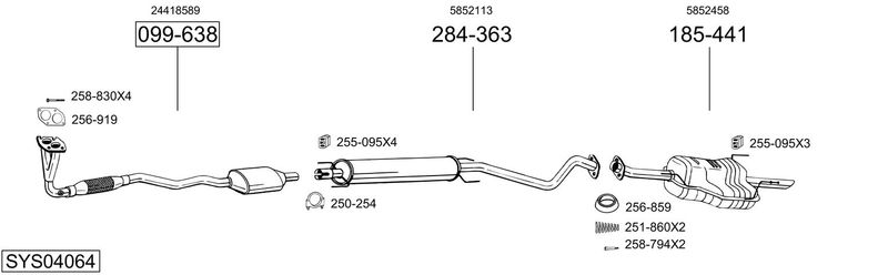 BOSAL kipufogórendszer SYS04064