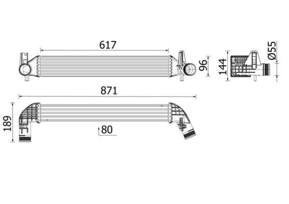 MAHLE Intercooler, inlaatluchtkoeler CI 516 000P