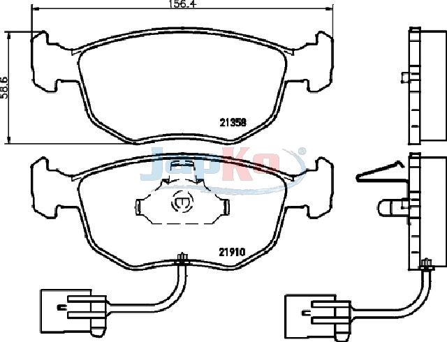 JAPKO 500304 Brake Pad Set, disc brake