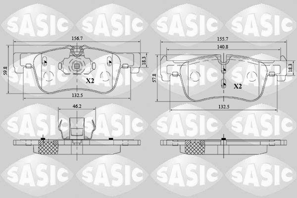 Kit de plaquettes de frein, frein à disque SASIC 6216182