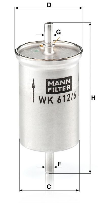 Kütusefilter, MANN-FILTER WK 612, 6